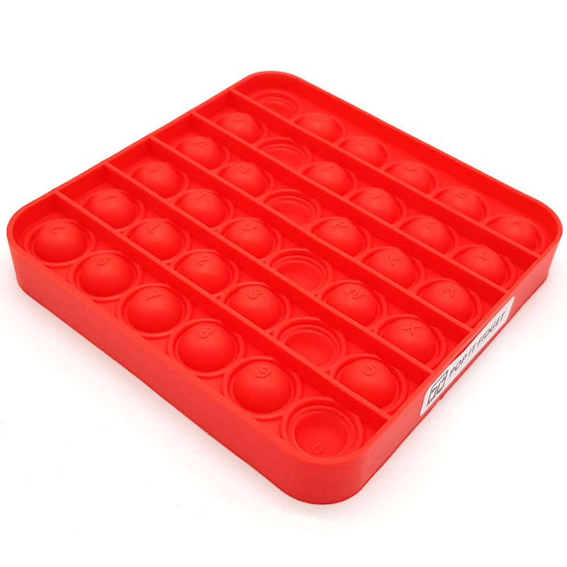 Pop It Fidget Toy -Popping Bubble Game- Red Square