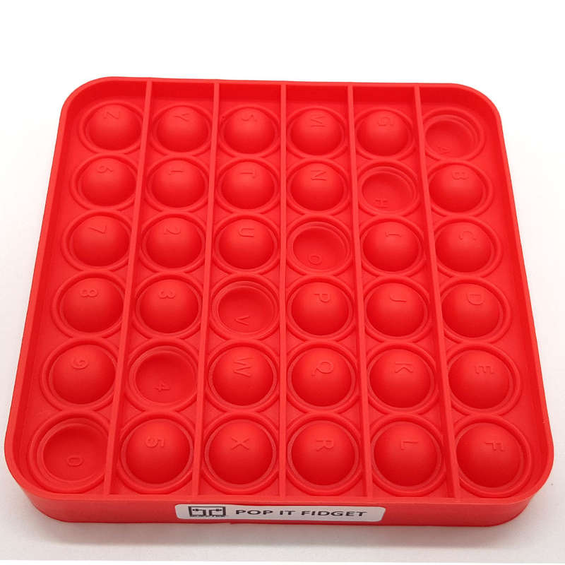Pop It Fidget Toy -Popping Bubble Game- Red Square