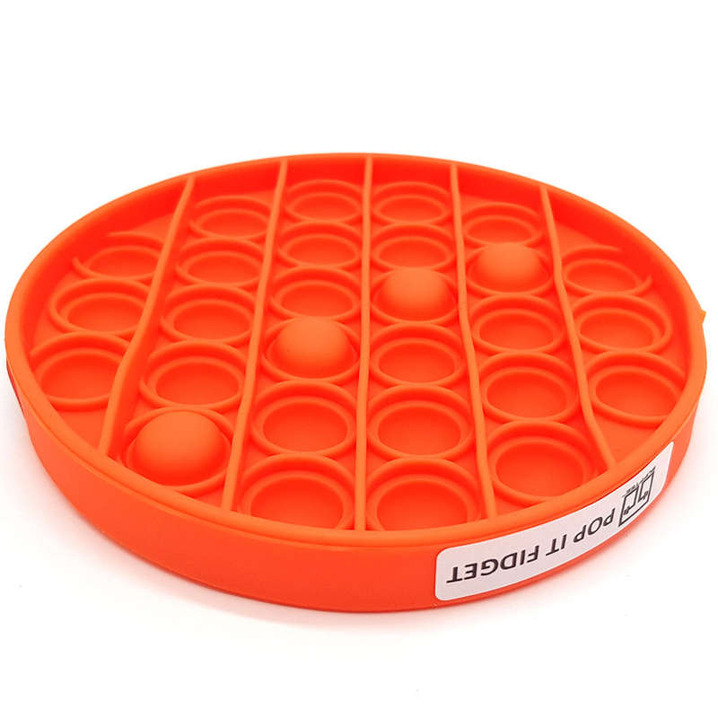 Pop It Fidget Toy -Popping Bubble Game  Orange Circle