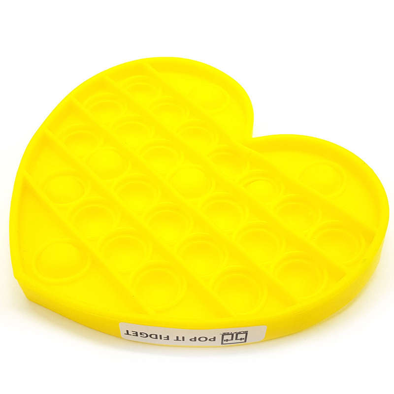 Pop It Fidget Toy -Popping Bubble Game - Yellow Heart