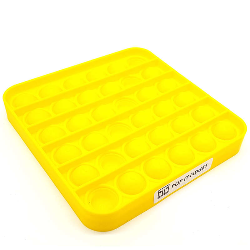 Pop It Fidget Toy -Popping Bubble Game- Yellow Square