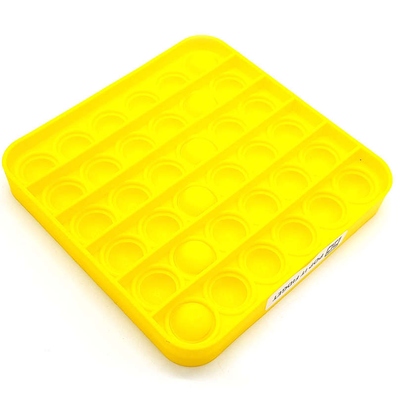 Pop It Fidget Toy -Popping Bubble Game- Yellow Square