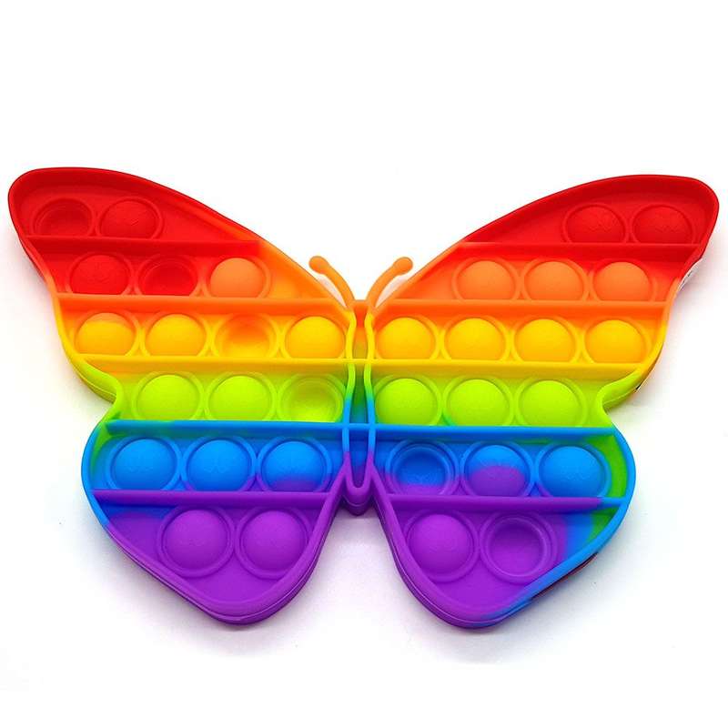 Pop It Fidget Toy Rainbow Popping Bubble Game-Butterfly