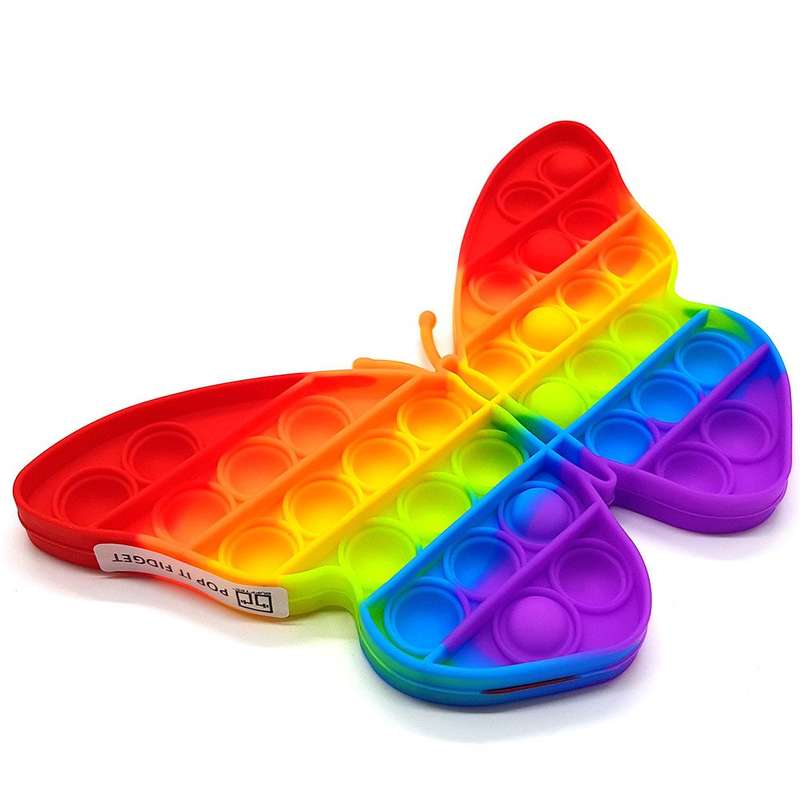 Pop It Fidget Toy Rainbow Popping Bubble Game-Butterfly