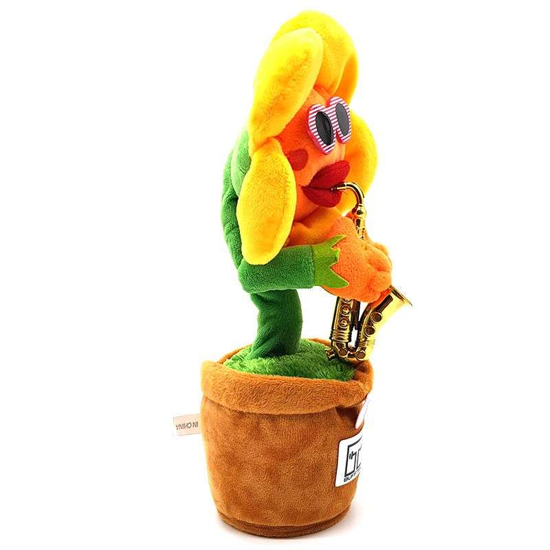 Dancing Sunflower Soft Plush Toy -  Dancing Plant & Saxophone