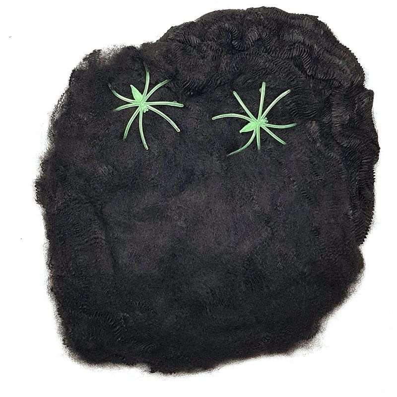Bufftee Halloween Decorations Spiders Web 2 Pack -Black & White Spider Webs
