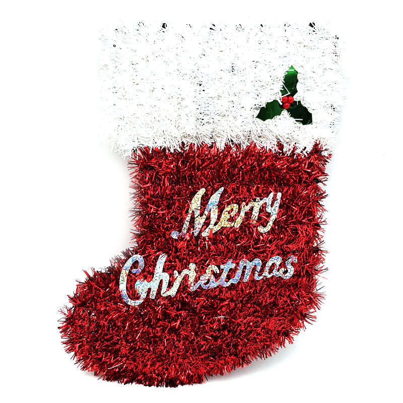 Christmas Tinsel Wreath Door Décor -Snow Man