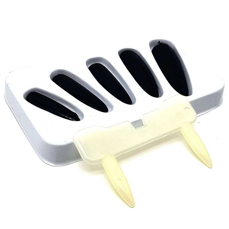 Bufftee Fake Vampire Teeth & Nails - Dracula Teeth - Glow in the dark fangs