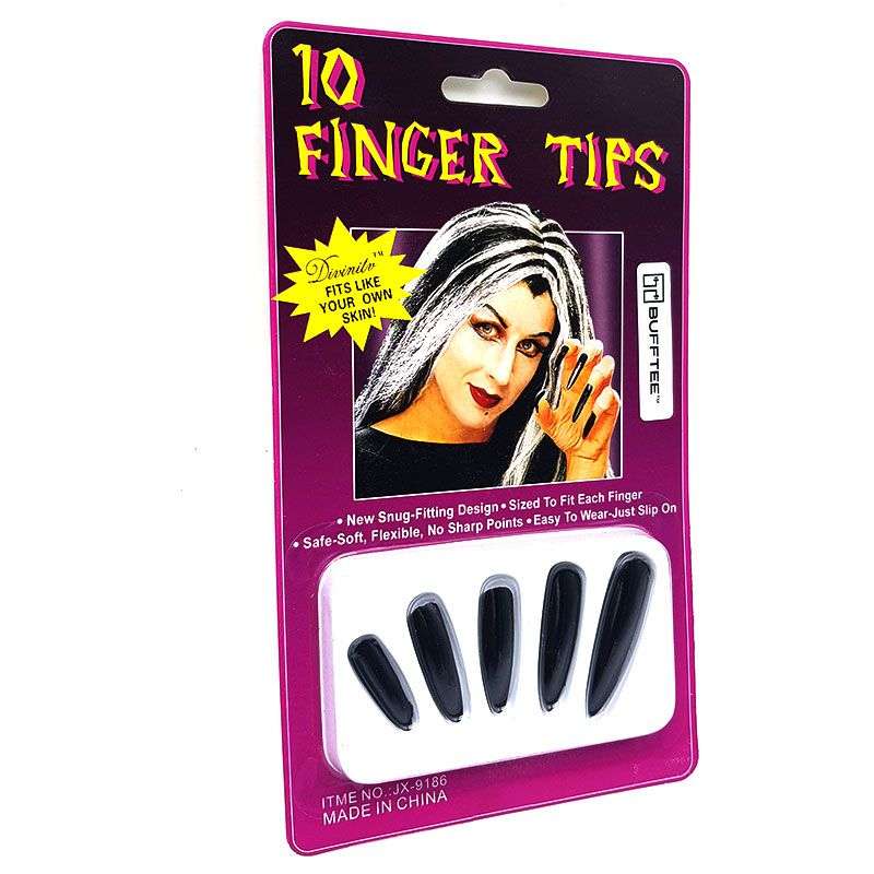 Bufftee Fake Vampire Teeth & Nails - Dracula Teeth - Glow in the dark fangs