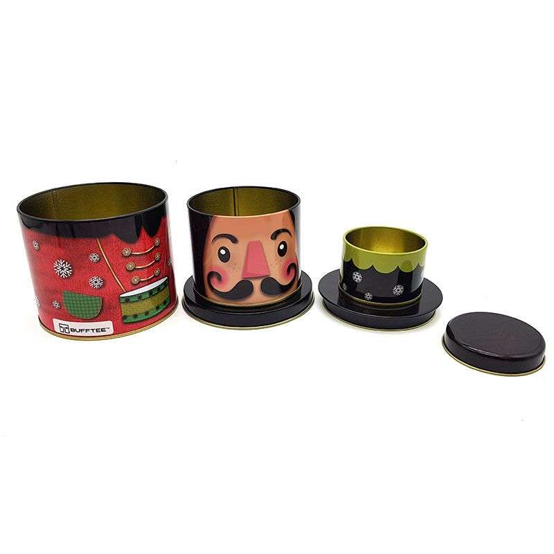 Bufftee 3 Layer Small Christmas Nutcracker Storage Jar
