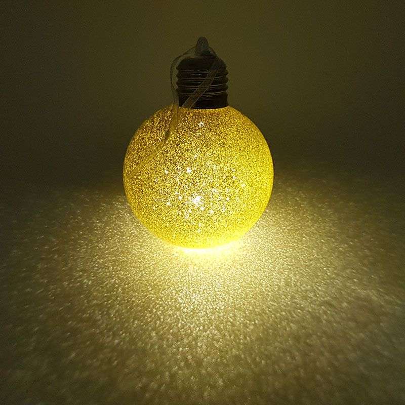 Bufftee Light Up Christmas Gold Glitter Bauble - Self Lit Christmas Ball