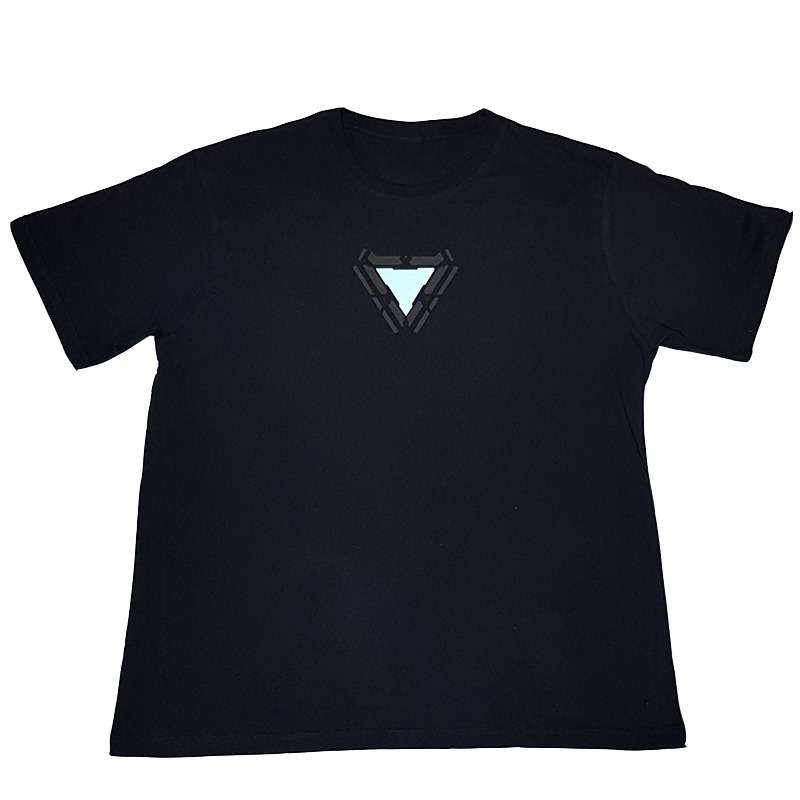 Bufftee Glow In The Dark Unisex Iron Man Arc Reactor Mark 85 Tee-165g T-Shirt
