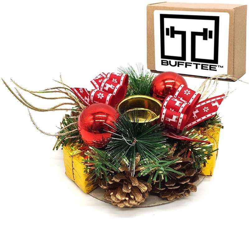 Bufftee Christmas Centerpiece With Candle Holder-Medium