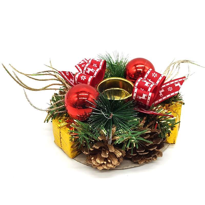 Bufftee Christmas Centerpiece With Candle Holder-Medium