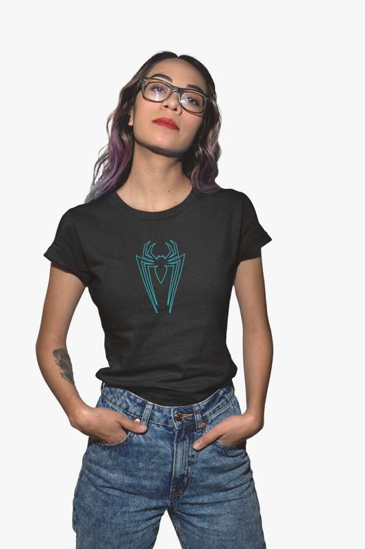 Bufftee Glow In The Dark Unisex Spider Symbol Tee-165g T-Shirt