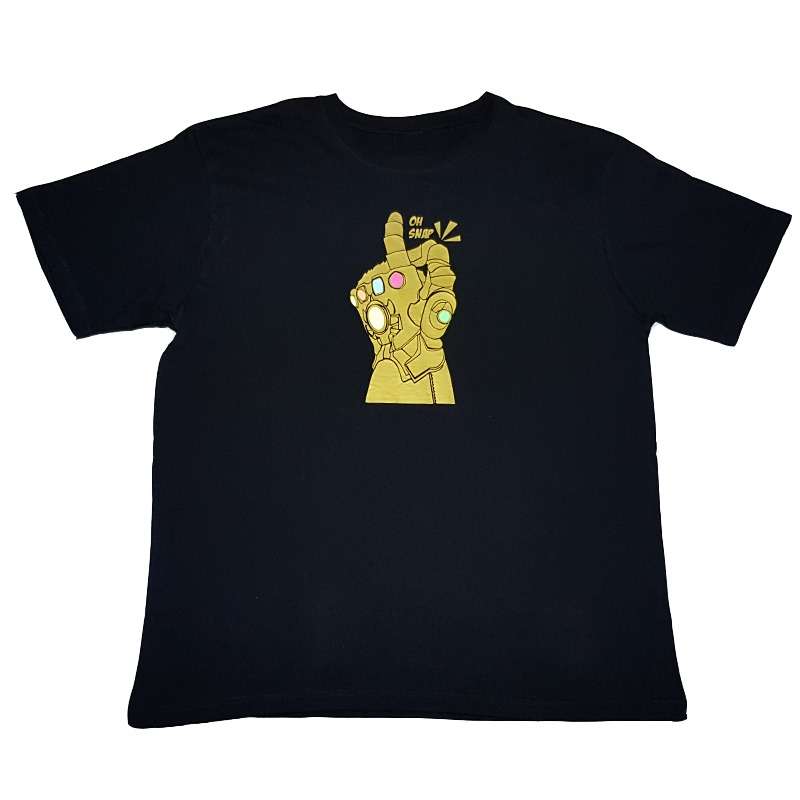 Bufftee Oh Snap & Glow in the Dark Infinity Stones Thanos Tee-165g T-Shirt