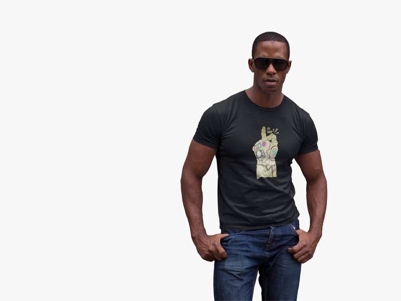 Bufftee Oh Snap & Glow in the Dark Infinity Stones Thanos Tee-165g T-Shirt