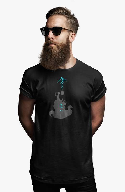 Bufftee Glow In The Dark Unisex God Of Thunder Tee -165g T-Shirt