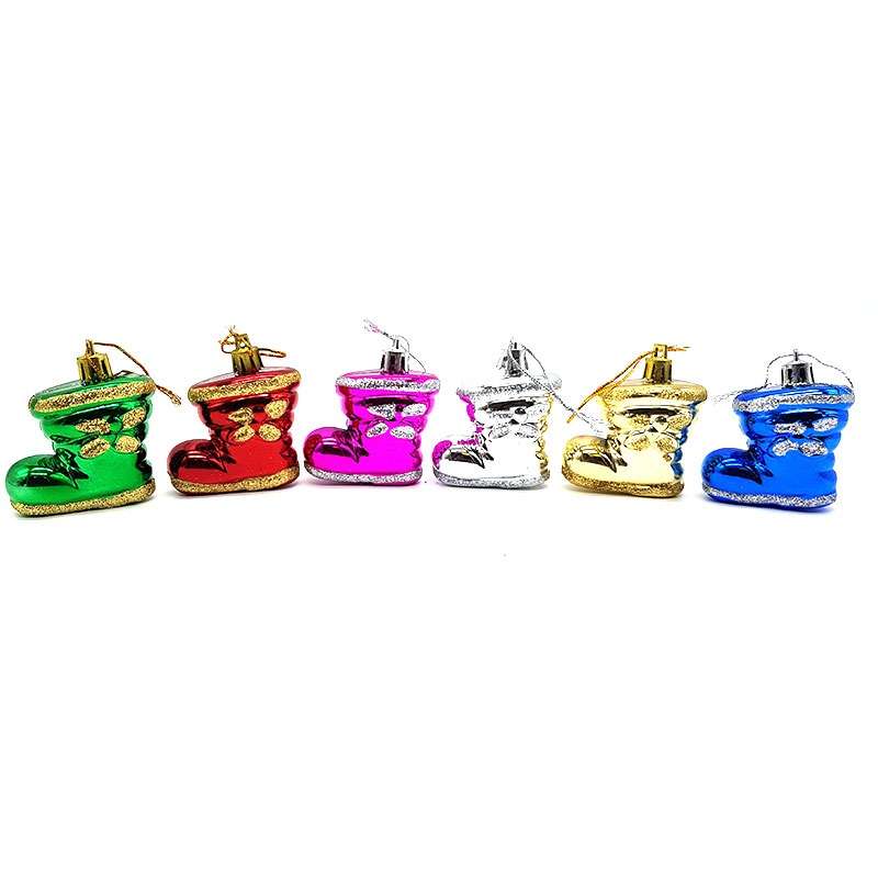 Bufftee 6 Small Santa Boot Christmas Tree Baubles