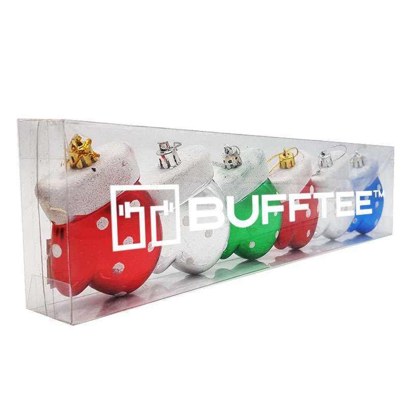 Bufftee 6 Small Mitten Christmas Tree Baubles