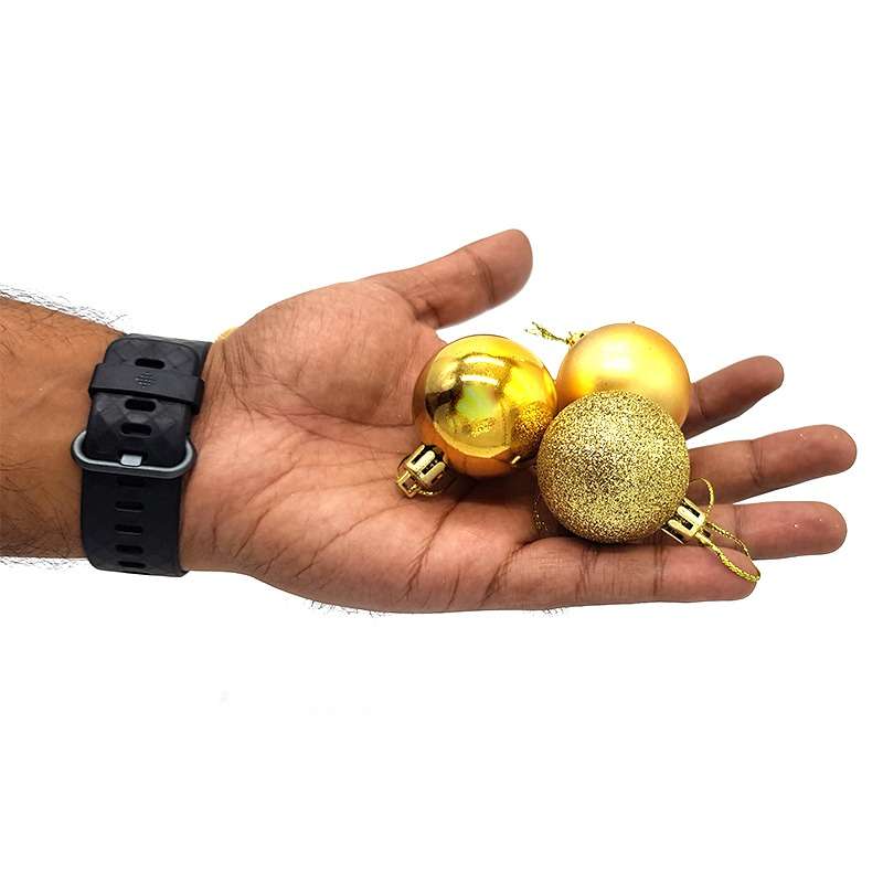 Bufftee 4cm Small Christmas Tree Baubles 10 pc -Gold Tones