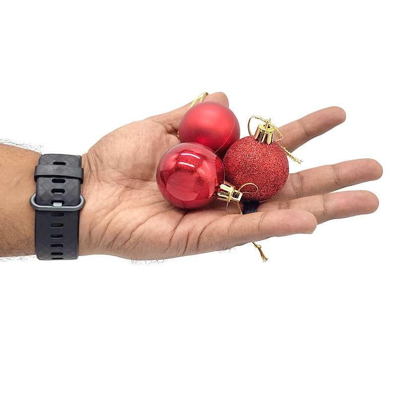 Bufftee 4cm Small Christmas Tree Baubles 10 pc -Red Tones
