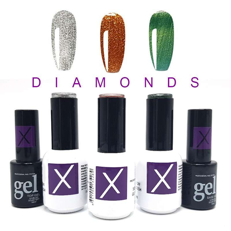 purpleX Gel Nail Polish Diamonds -5 Piece Set
