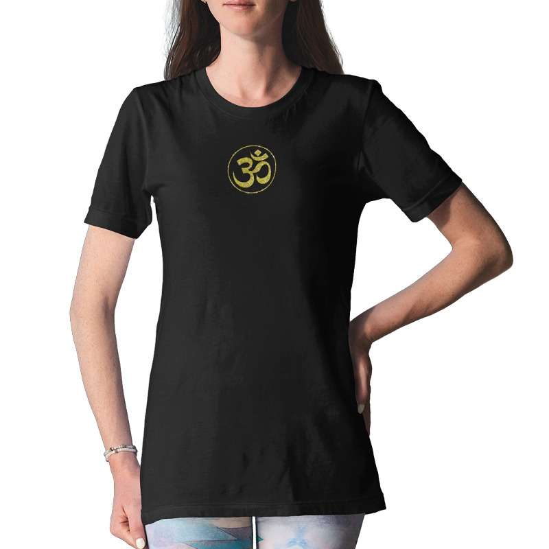 Bufftee Glitter Om Sign Zen T-Shirt - Aum Tee