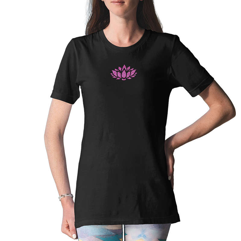 The Pure Lotus Glitter Bufftee Zen T-Shirt  - Yoga Lotus Tee