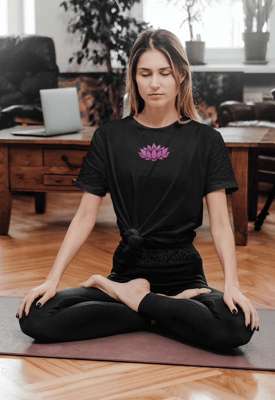 The Pure Lotus Glitter Bufftee Zen T-Shirt  - Yoga Lotus Tee