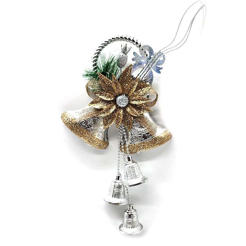 PurpleX Elegant Feature Christmas Tree Bauble 5 Gold &amp; Silver Bells