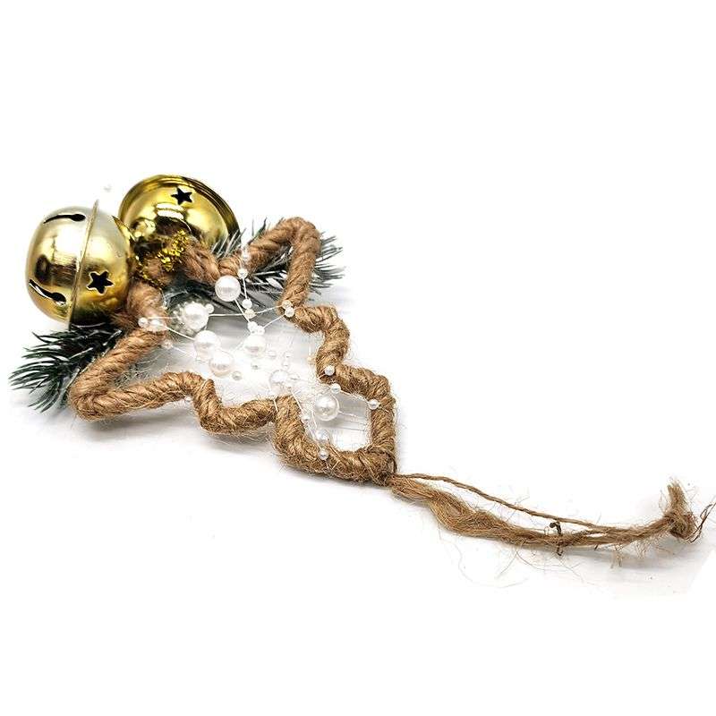 PurpleX Christmas Tree Shape - Pearls &amp; Jingle Bells Bauble Hanging Décor
