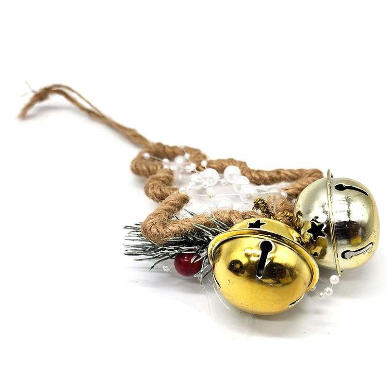 PurpleX Christmas Tree Shape - Pearls &amp; Jingle Bells Bauble Hanging Décor