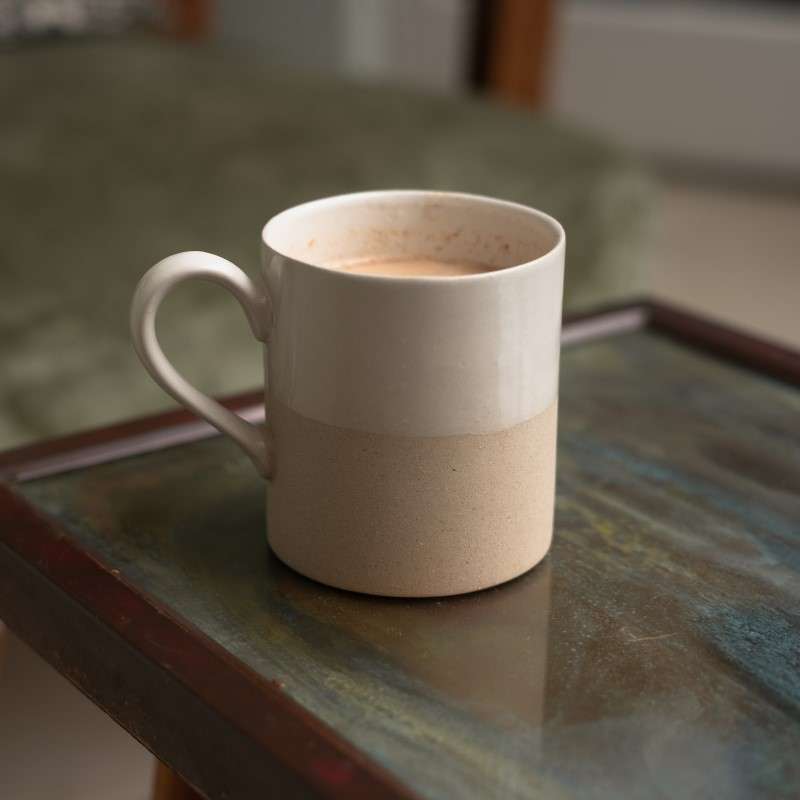Ceramic mug - white/white with handle