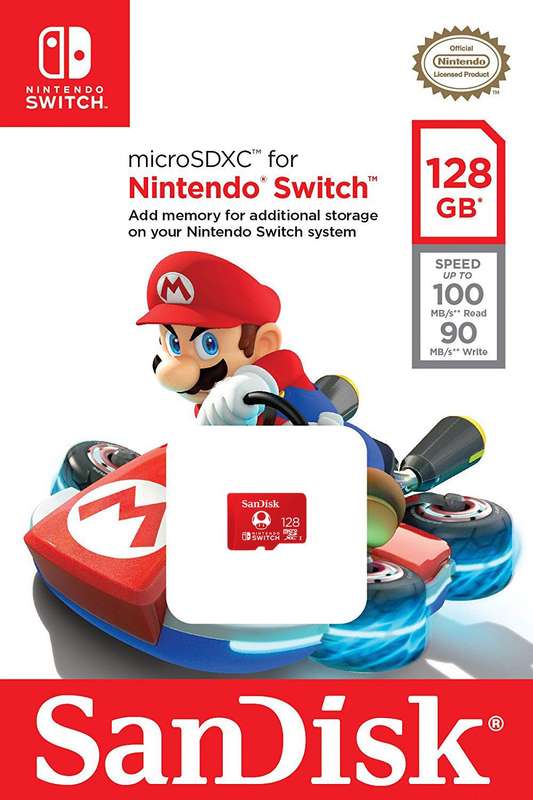 128GB Sandisk microSDXC for Nintendo Switch - Class UHS 3 - Limited Mario Edition (NS /