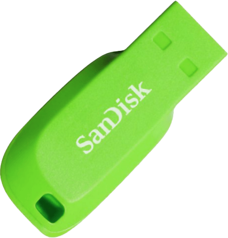 16GB SanDisk Cruzer Blade USB 2.0 Flash Drive - Green (New) - SanDisk 20G