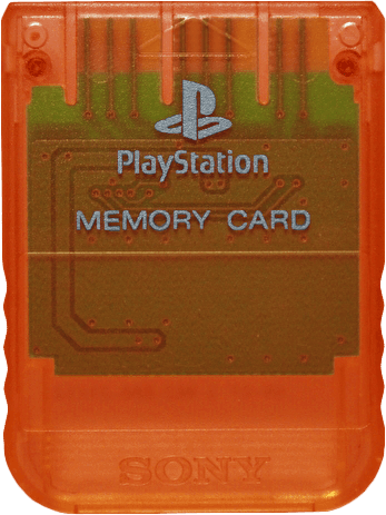 1MB PlayStation / PSX / PSone Memory Card - Candy Orange (PS1)(Pwned) - Sony (SIE / SCE) 20G