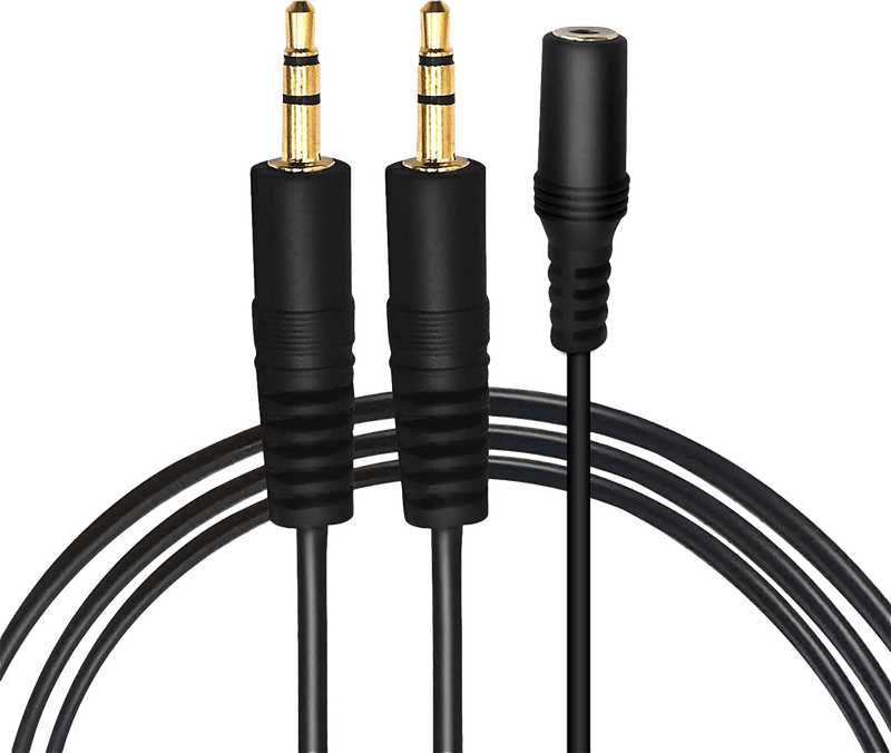 3.5mm Aux Audio Splitter Cable - 1x Female to 2x Male (New) - Various 50G