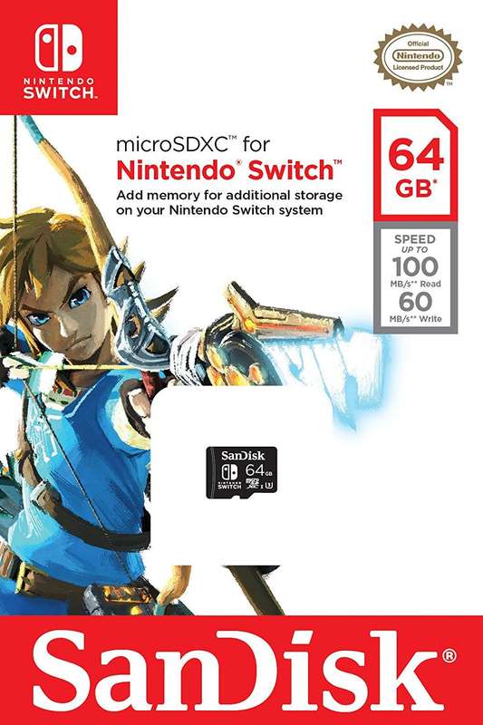 64GB Sandisk microSDXC for Nintendo Switch - Class 3 (NS / Switch)(New) - SanDisk 100G