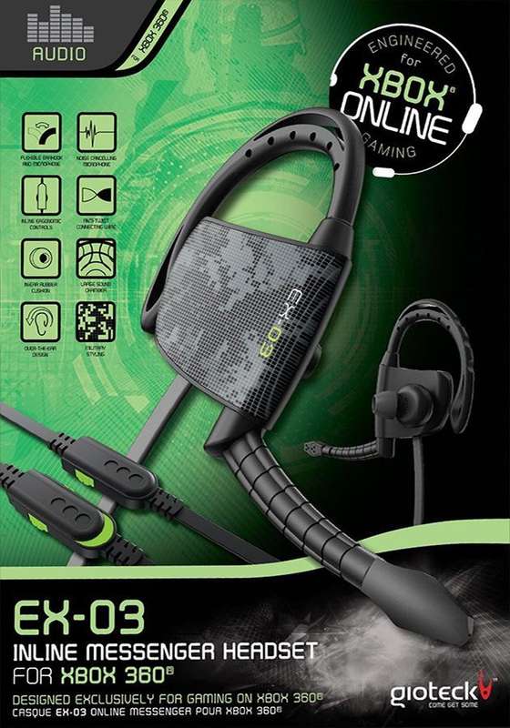 Gioteck EX-03 Wired Inline Messenger Headset (Xbox 360)(Pwned) - Gioteck 20G