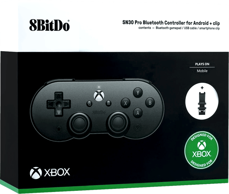 8Bitdo SN30 Pro Wireless Controller for Xbox Cloud Gaming on Android + Clip - Black (New) - 8bitdo