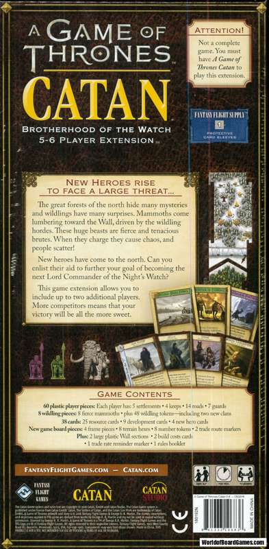 A Game of Thrones Catan: Brotherhood of the Watch - 5-6 Player Extension (New) - Catan Studio 1000G