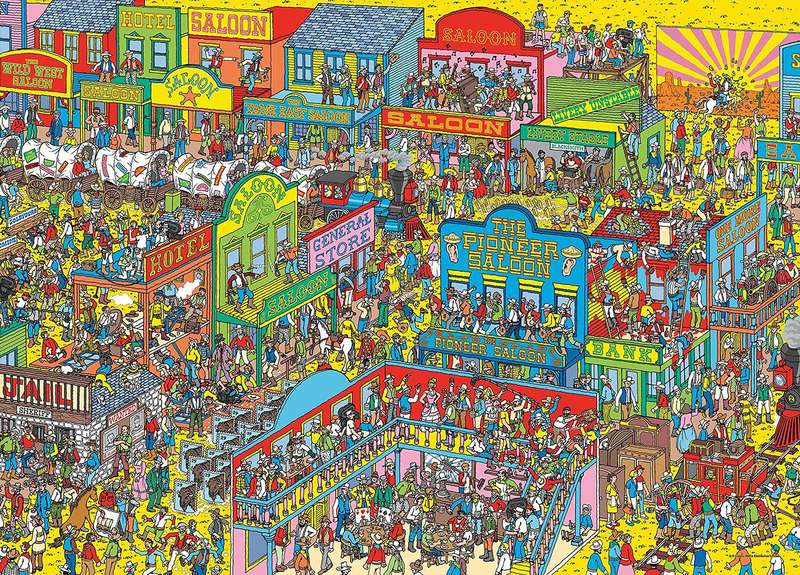 Where's Waldo?: Wild Wild West - 1000 Piece Puzzle (New) - Aquarius 1200G