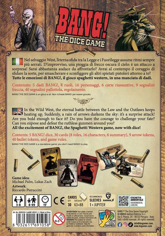 BANG! - The Dice Game (New) - DaVinci Editrice / dV Games 450G