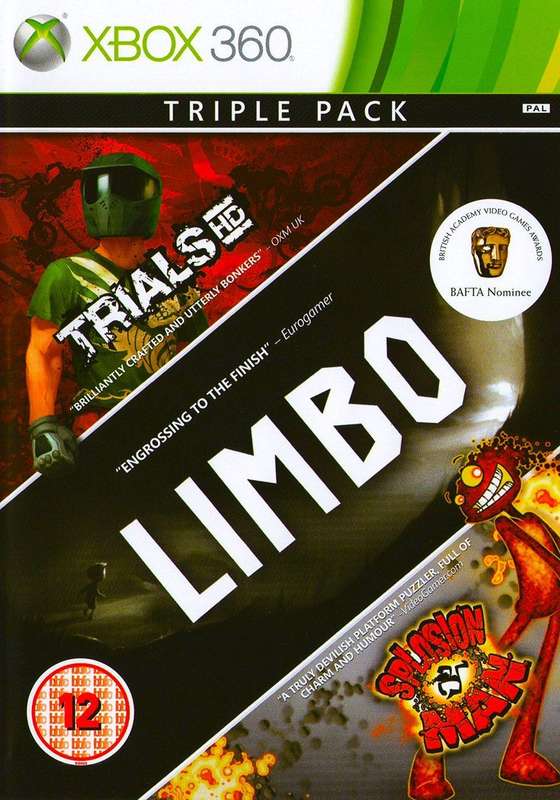 3 in 1: Trials HD + Limbo + Splosion Man (Xbox 360)(Pwned) - Microsoft / Xbox Game Studios 130G