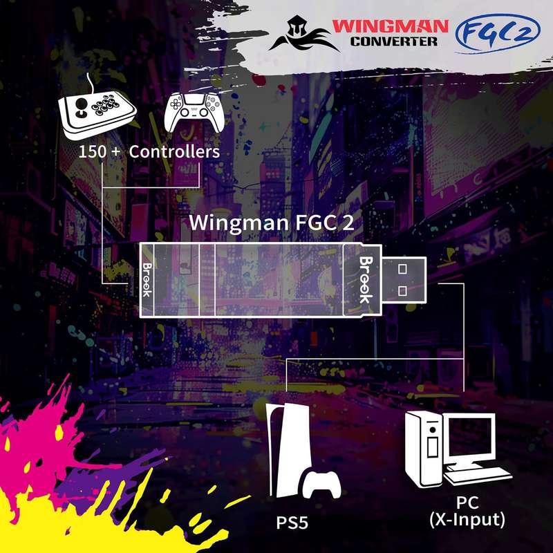 Brook Wingman FGC2 Converter (PC / PS5)(New) - Brook 250G