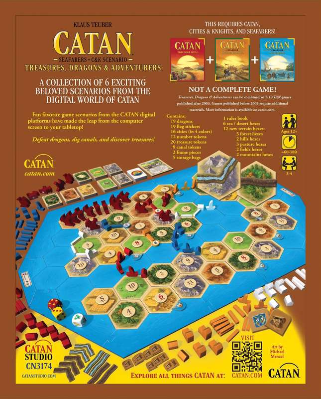 Catan: Seafarers and Cities & Knights Scenario - Treasures, Dragons & Adventurers (New) - Catan