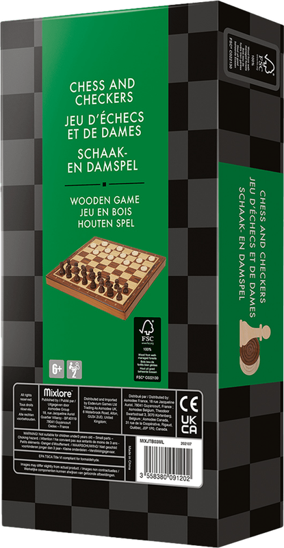 Chess & Checkers - Folding Version (New) - Asmodee 1000G