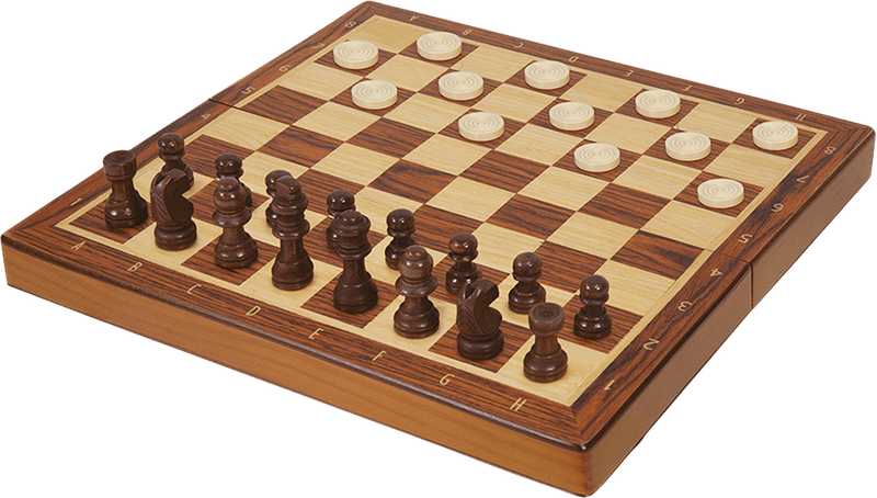 Chess & Checkers - Folding Version (New) - Asmodee 1000G