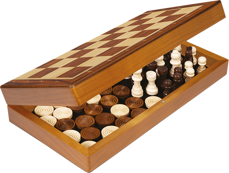 Chess & Checkers - Folding Version (New) - Asmodee 1000G